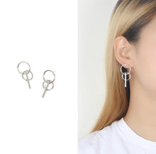 Load image into Gallery viewer, Double Circle Original Girl Heart Stud Earrings For Women Jewelry Geometric Earring
