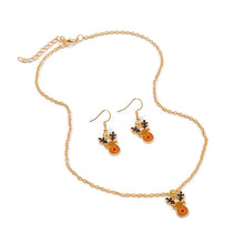 Load image into Gallery viewer, Christmas Elk Pendant Necklace Earrings 2-Piece Jewelry
