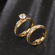 Load image into Gallery viewer, Gold Wedding Rings Stainless Steel Engagement Ring For Women
