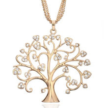 Load image into Gallery viewer, 54MM Big Tree Of Life Pendant Necklaces Drilling CZ Zircon Multi Layers Chains Long Necklace Jewelry Gifts For Her
