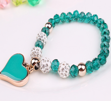 Load image into Gallery viewer, Elastic Crystal  Bracelet &amp; Bangle Heart Bracelets
