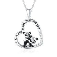 Load image into Gallery viewer, Panda Necklace 925 Sterling Silver Mother Daughter Necklaces
