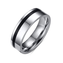 Load image into Gallery viewer, Titanium steel with three zircon couple rings
