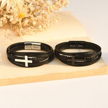 Load image into Gallery viewer, Mens Stainless Steel Cross Fashion Bracelet
