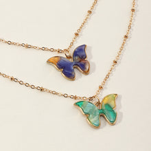 Load image into Gallery viewer, Colorful Butterfly Alloy Pendant Cute Girls Children Necklace
