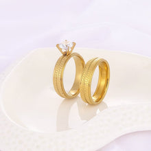 Load image into Gallery viewer, Stainless Steel Diamond Argyle Pattern Couple Rings
