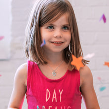 Load image into Gallery viewer, Sterling Silver Cross I am a Child of God Engraved Daisy Necklace Gift for Her
