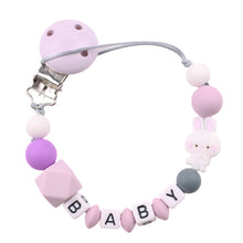 Load image into Gallery viewer, AliExpress Baby Pacifier Clip Chain Teether Anti-dropping Chain Bunny Silicone Bead Pacifier Chain Baby Products
