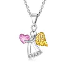 Load image into Gallery viewer, Sterling Silver Guardian Angel Necklace Birthday Communion Christening Jewelry Gifts for Girls Daughter
