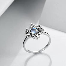 Load image into Gallery viewer, Lotus Flower Ring Sterling Silver Jewelry Gifts for Women
