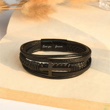 Load image into Gallery viewer, Mens Stainless Steel Cross Fashion Bracelet
