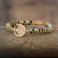 Load image into Gallery viewer, Tree Charm Bracelets African Japser String Braided Bracelets Yoga Handmade Friendship Lover Bracelet Tree of Life Charm Bracelet
