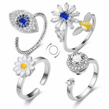 Load image into Gallery viewer, Turnable Rings Eyes Flowers Anxiety Rings For Women Fidget Spinner Ring Jewelry
