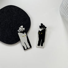 Load image into Gallery viewer, Peach Baby Asymmetric Cat Stud Earrings
