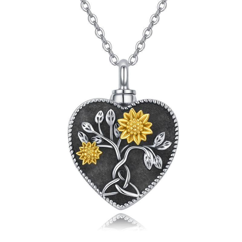 Urn Necklaces for Ashes 925 Sterling Silver Celtic Necklace Sunflower Necklace for Women Customized Necklace for Ashes Creamation Necklaces