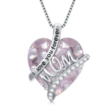 Load image into Gallery viewer, Gifts For Mom Sterling Silver Mom Necklace With Heart Birthstone Crystal Mother&#39;s Day Christmas Jewelry Gifts For Mother
