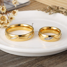 Load image into Gallery viewer, Fashionable Titanium Steel 18K Gold New Couple Rings
