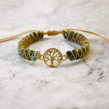 Load image into Gallery viewer, Tree Charm Bracelets African Japser String Braided Bracelets Yoga Handmade Friendship Lover Bracelet Tree of Life Charm Bracelet
