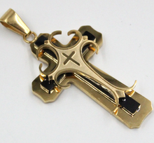 Load image into Gallery viewer, TL Stainless Steel Cross Pendant Necklaces Stereoscopic Fashion Design Three Layer Artist Designer Necklace Mature Men Necklaces

