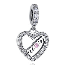 Load image into Gallery viewer, Sterling Silver Heart Cutout Mom Letter Bracelet
