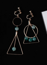 Load image into Gallery viewer, Earring Earrings Asymmetrical Triangle Circle Ball Earhook Creative
