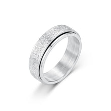 Load image into Gallery viewer, Turnable Anxiety Rings Rainbow Silver Color Relieve Stress Rings For Women Men

