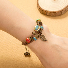 Load image into Gallery viewer, Hand-woven Cowhide Rope Bracelet Ceramic Bohemian Couple Bracelets
