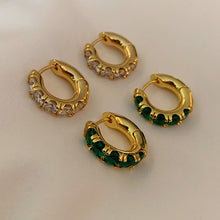 Load image into Gallery viewer, Emerald Thick Mini Ring Earring Earrings Earrings
