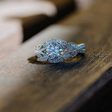 Load image into Gallery viewer, European and American Princess Rings Diamond Rings Tree Leaf Engagement Rings
