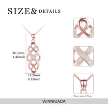 Load image into Gallery viewer, Sterling Silver Irish Celtic Knot Opal Pendant Necklace Infinity Love Necklace Gift for Her
