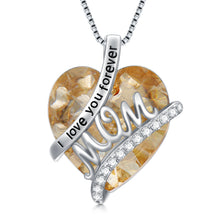 Load image into Gallery viewer, Gifts For Mom Sterling Silver Mom Necklace With Heart Birthstone Crystal Mother&#39;s Day Christmas Jewelry Gifts For Mother
