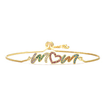 Load image into Gallery viewer, Gold Bracelet Personalized Color Zirconium MOM Jewelry Gift
