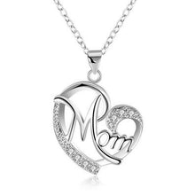 Load image into Gallery viewer, Rhinestone Letter Mom Heart Pendant Necklaces For Mother
