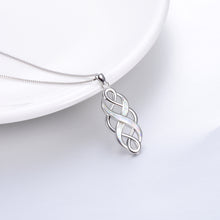 Load image into Gallery viewer, Sterling Silver Irish Celtic Knot Opal Pendant Necklace Infinity Love Necklace Gift for Her
