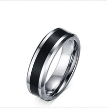 Load image into Gallery viewer, Titanium steel with three zircon couple rings
