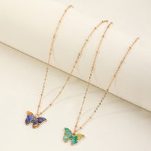 Load image into Gallery viewer, Colorful Butterfly Alloy Pendant Cute Girls Children Necklace
