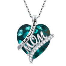 Load image into Gallery viewer, Gifts For Mom Sterling Silver Mom Necklace With Heart Birthstone Crystal Mother&#39;s Day Christmas Jewelry Gifts For Mother
