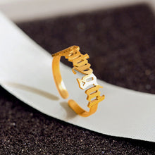 Load image into Gallery viewer, Gold Letter Babygirl Stainless Steel Adjustable Rings For Women
