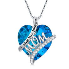 Load image into Gallery viewer, Gifts For Mom Sterling Silver Mom Necklace With Heart Birthstone Crystal Mother&#39;s Day Christmas Jewelry Gifts For Mother
