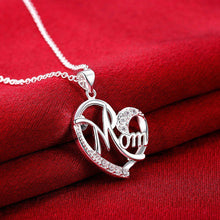 Load image into Gallery viewer, Rhinestone Letter Mom Heart Pendant Necklaces For Mother
