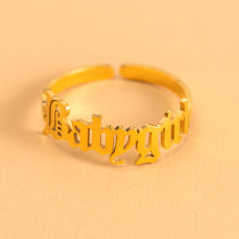 Load image into Gallery viewer, Gold Letter Babygirl Stainless Steel Adjustable Rings For Women
