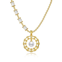 Load image into Gallery viewer, Pearl Necklace Infinity Circle Sterling Silver Pendant Necklaces for Women
