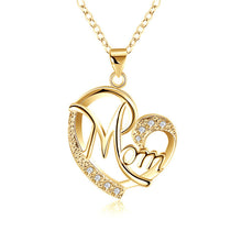 Load image into Gallery viewer, Rhinestone Letter Mom Heart Pendant Necklaces For Mother
