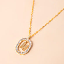 Load image into Gallery viewer, Crystal Letter Necklace Gold Name Initial Alphabet Oval Pendant Necklaces For Women
