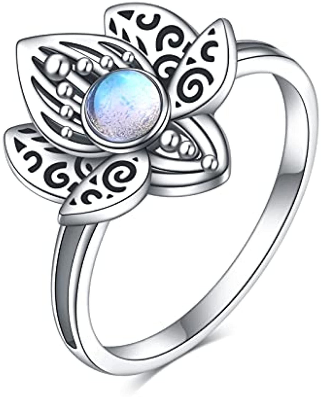 Lotus Flower Ring Sterling Silver Jewelry Gifts for Women