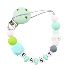 Load image into Gallery viewer, AliExpress Baby Pacifier Clip Chain Teether Anti-dropping Chain Bunny Silicone Bead Pacifier Chain Baby Products
