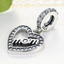 Load image into Gallery viewer, Sterling Silver Heart Cutout Mom Letter Bracelet

