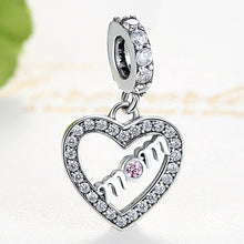 Load image into Gallery viewer, Sterling Silver Heart Cutout Mom Letter Bracelet
