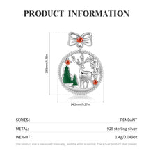 Load image into Gallery viewer, S925 Sterling Silver Hollow Necklace Elk Necklace Christmas Jewelry
