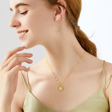 Load image into Gallery viewer, Pearl Necklace Infinity Circle Sterling Silver Pendant Necklaces for Women
